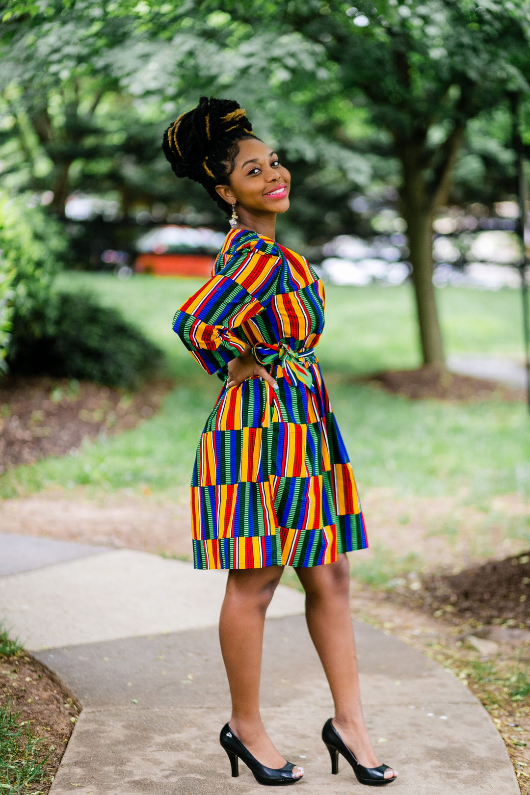 African Print Kente Mini Dress-Mavis