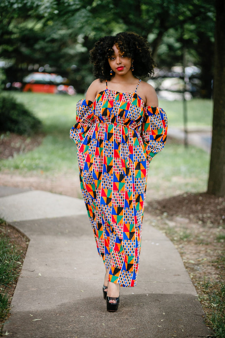 African Print Maxi Dress-Afua