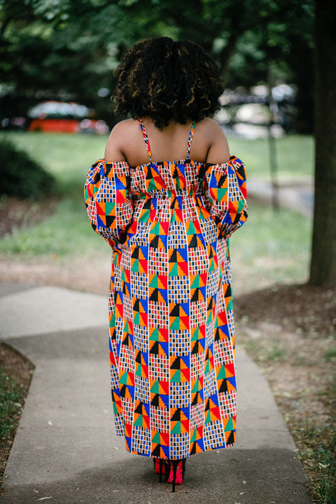 African Print Maxi Dress-Afua