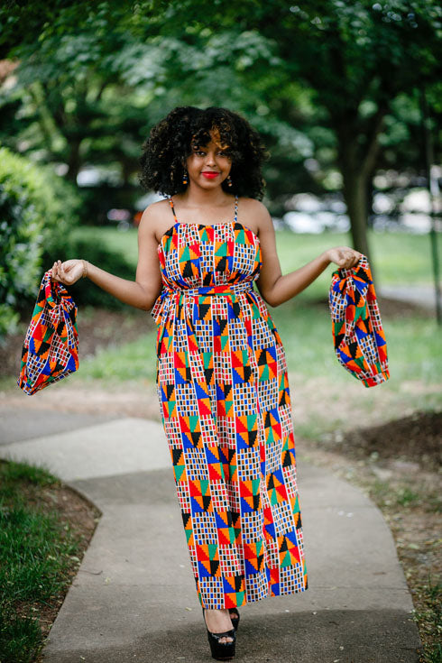 African Print Maxi Dress-Afua