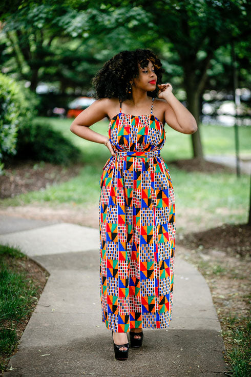 African Print Maxi Dress-Afua