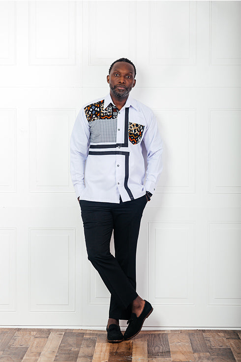 African Print Long Sleeve Shirt