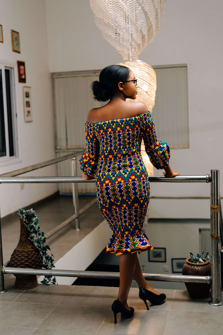 African Print Kente Dress-Ene