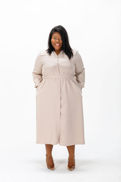 Annie's Favorite Church Dress-Khaki